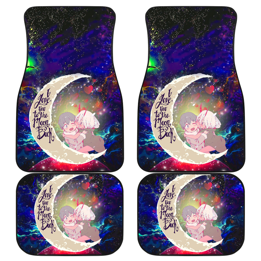 Darling In The Franxx Hiro And Zero Two Love You To The Moon Galaxy Car Mats