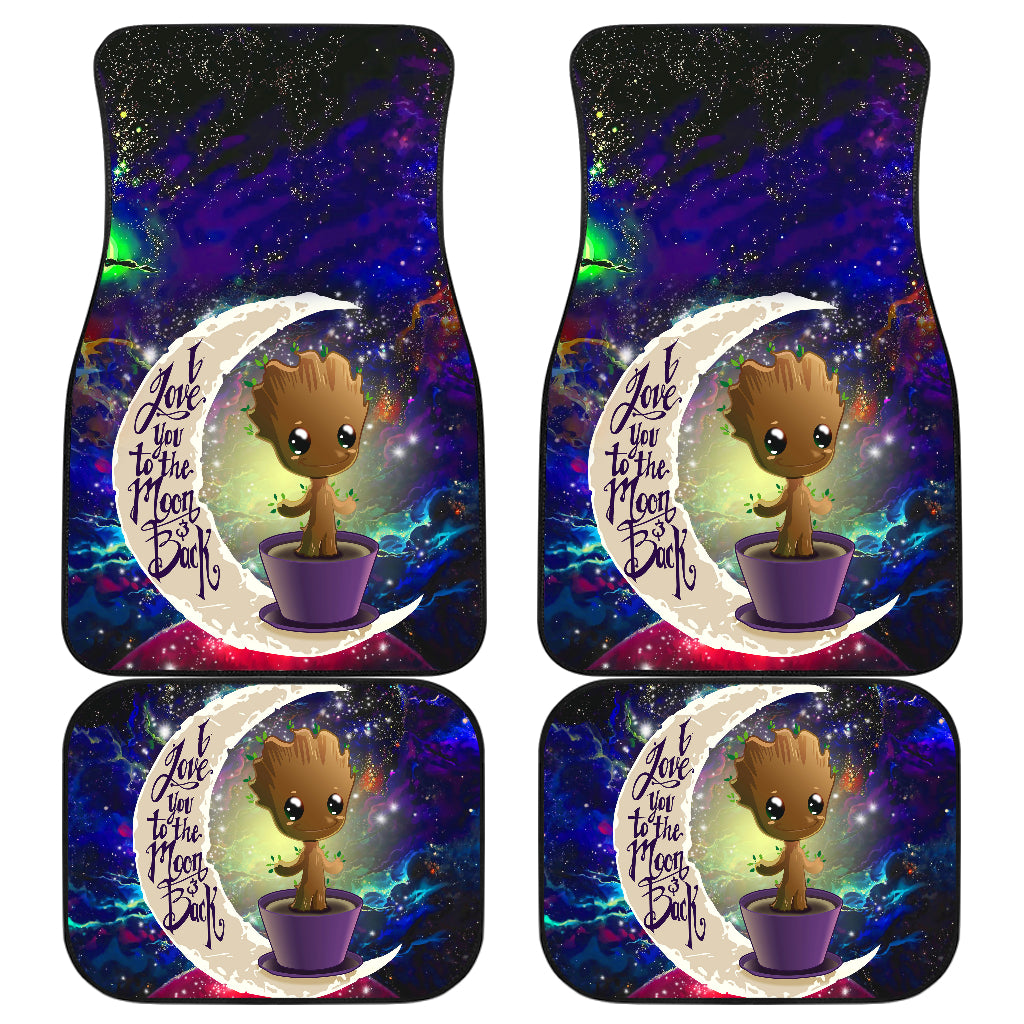 Baby Groot Love You To The Moon Galaxy Car Mats