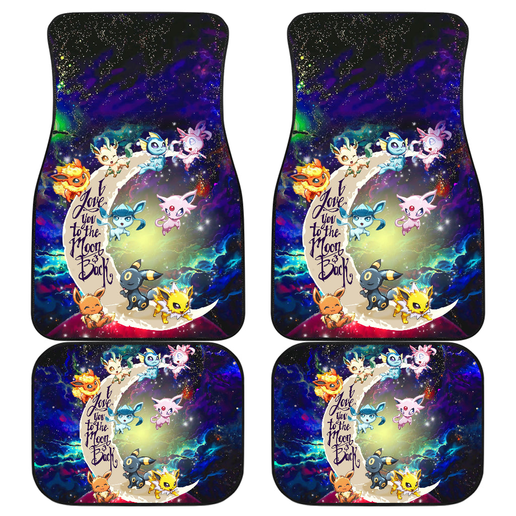 Eevee Evolution Pokemon Love You To The Moon Galaxy Car Mats