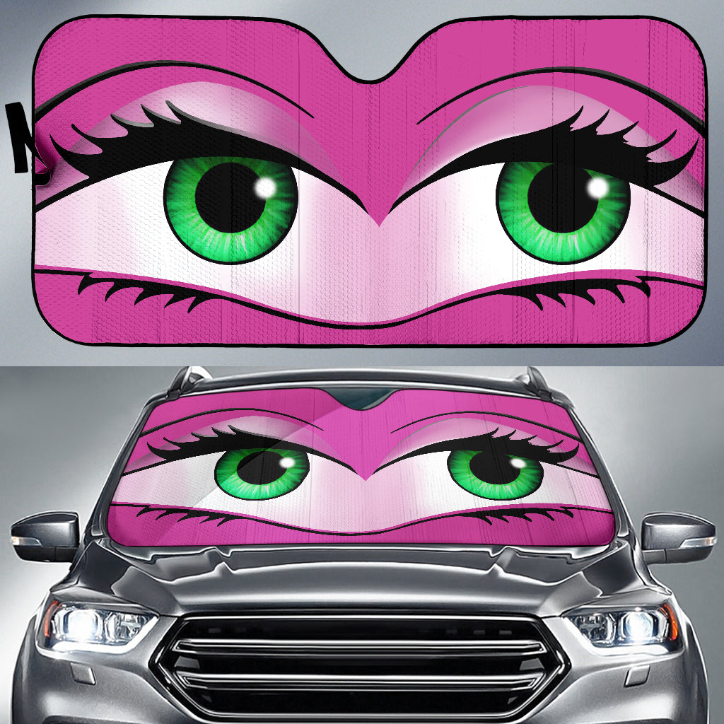 Funny Cute Anime Lady Cartoon Girly Pink Car Auto Sunshades