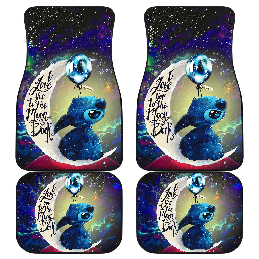 Stitch Love You To The Moon Galaxy Car Mats