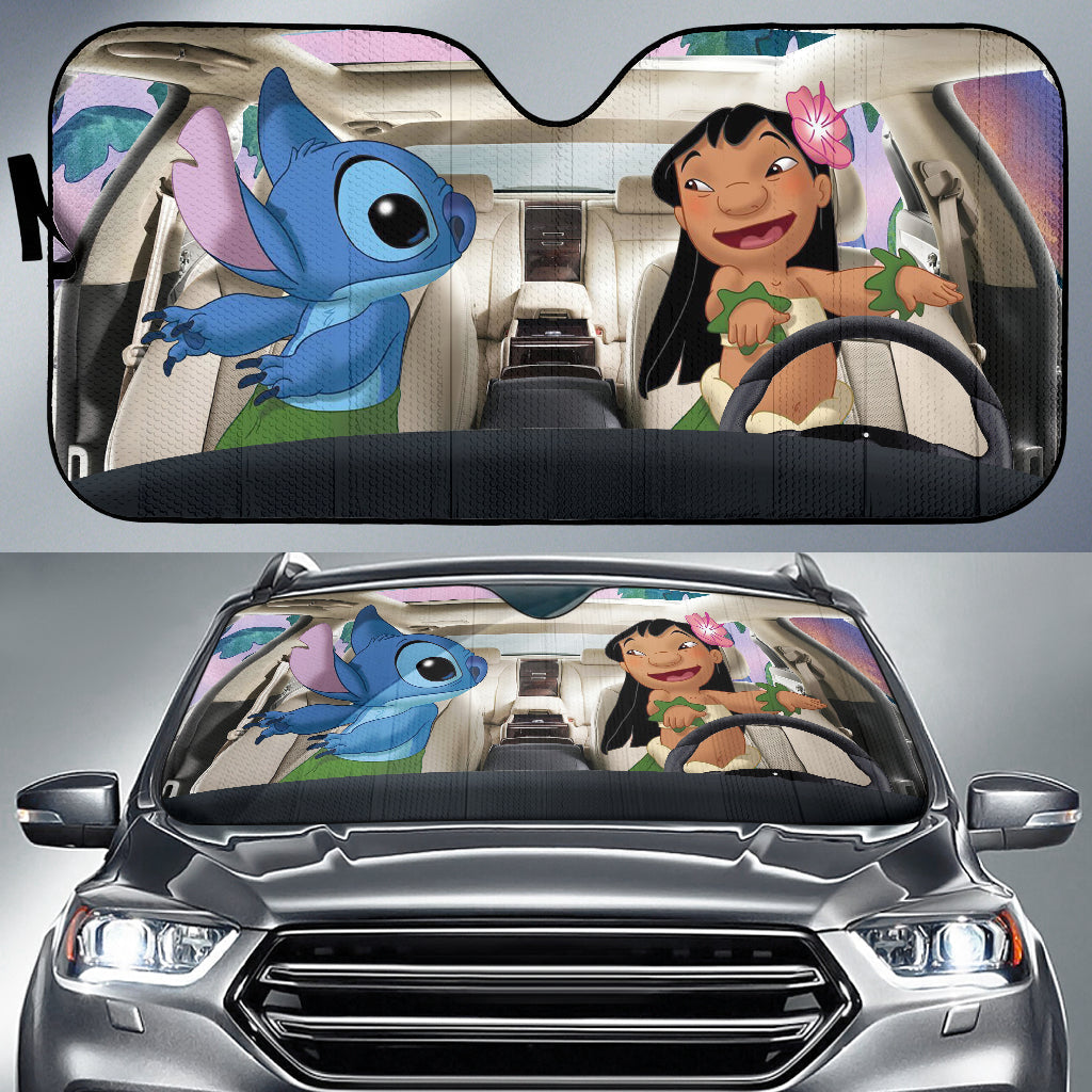 Lilo And Stitch Drive Funny Hawai Car Auto Sun Shades Windshield Accessories Decor Gift