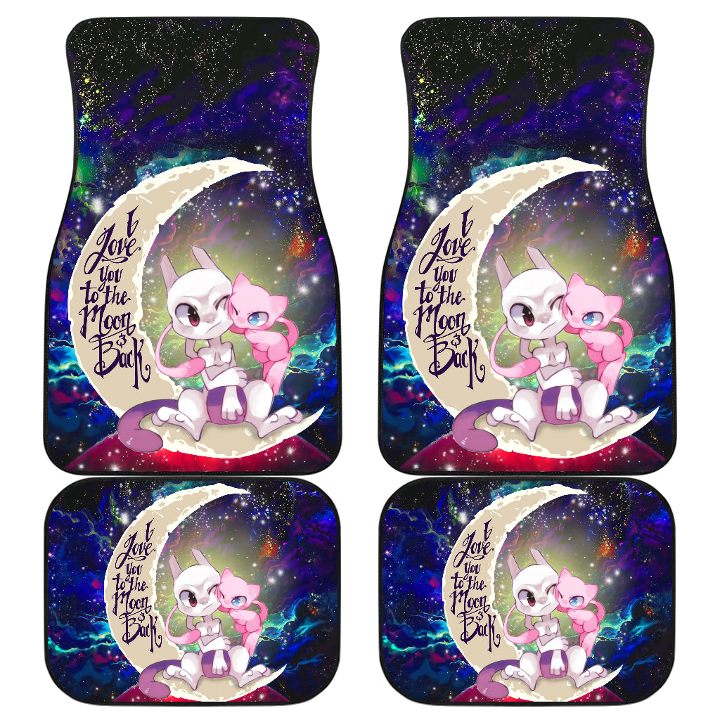 Pokemon Couple Mew Mewtwo Love You To The Moon Galaxy Car Mats