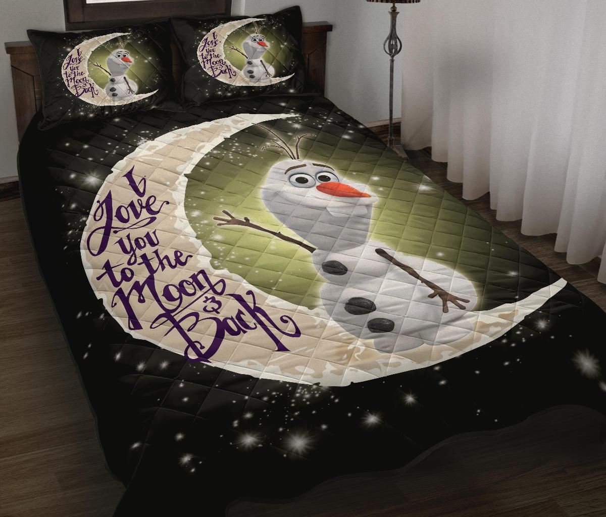 Olaf To The Moon Quilt Bed Sets