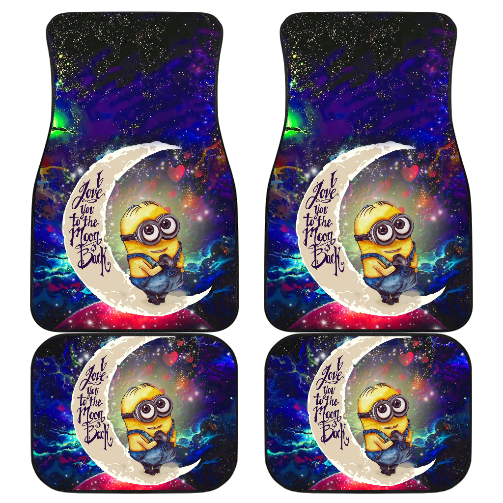 Cute Minions Despicable Me Love You To The Moon Galaxy Car Mats
