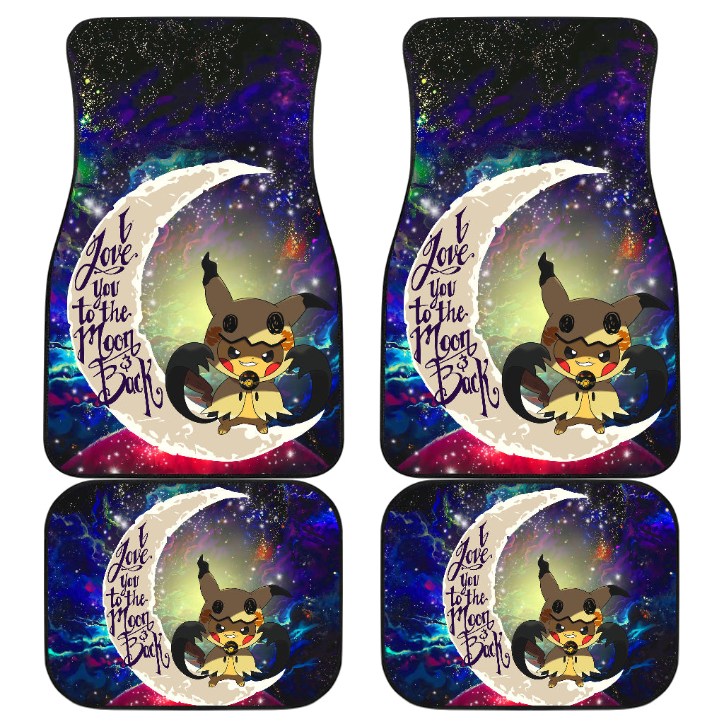 Pikachu Mimikyu Love You To The Moon Galaxy Car Mats