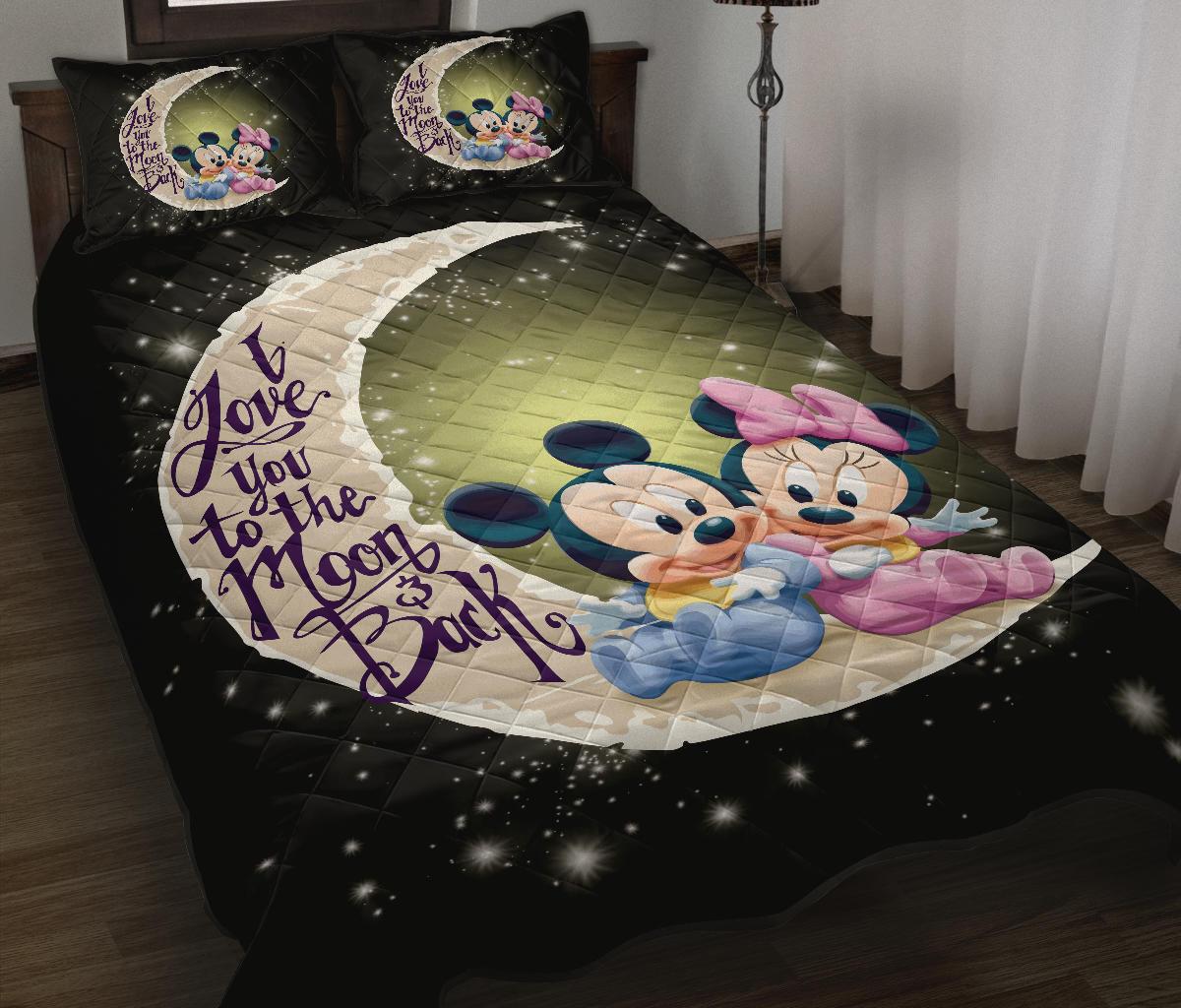 Mice Couple To The Moon Quilt Bed Sets
