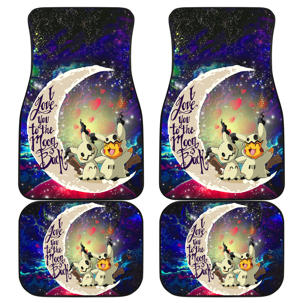 Pikachu And Mimikyu Love You To The Moon Galaxy Car Mats