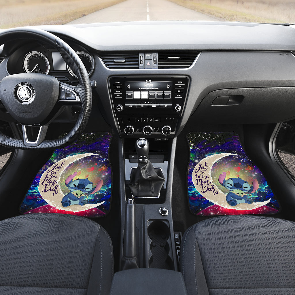 Stitch Hold Baby Yoda Love You To The Moon Galaxy Car Mats
