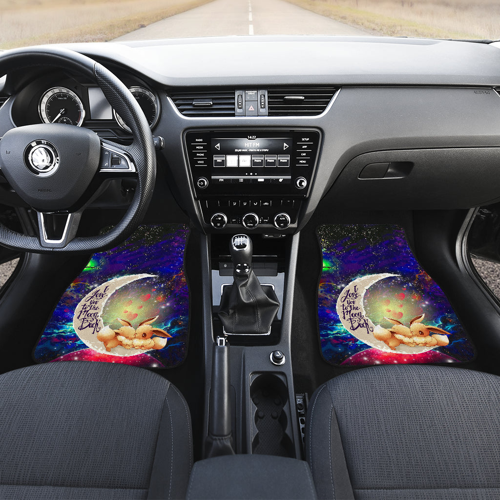 Cute Eevee Pokemon Couple Love You To The Moon Galaxy Car Mats