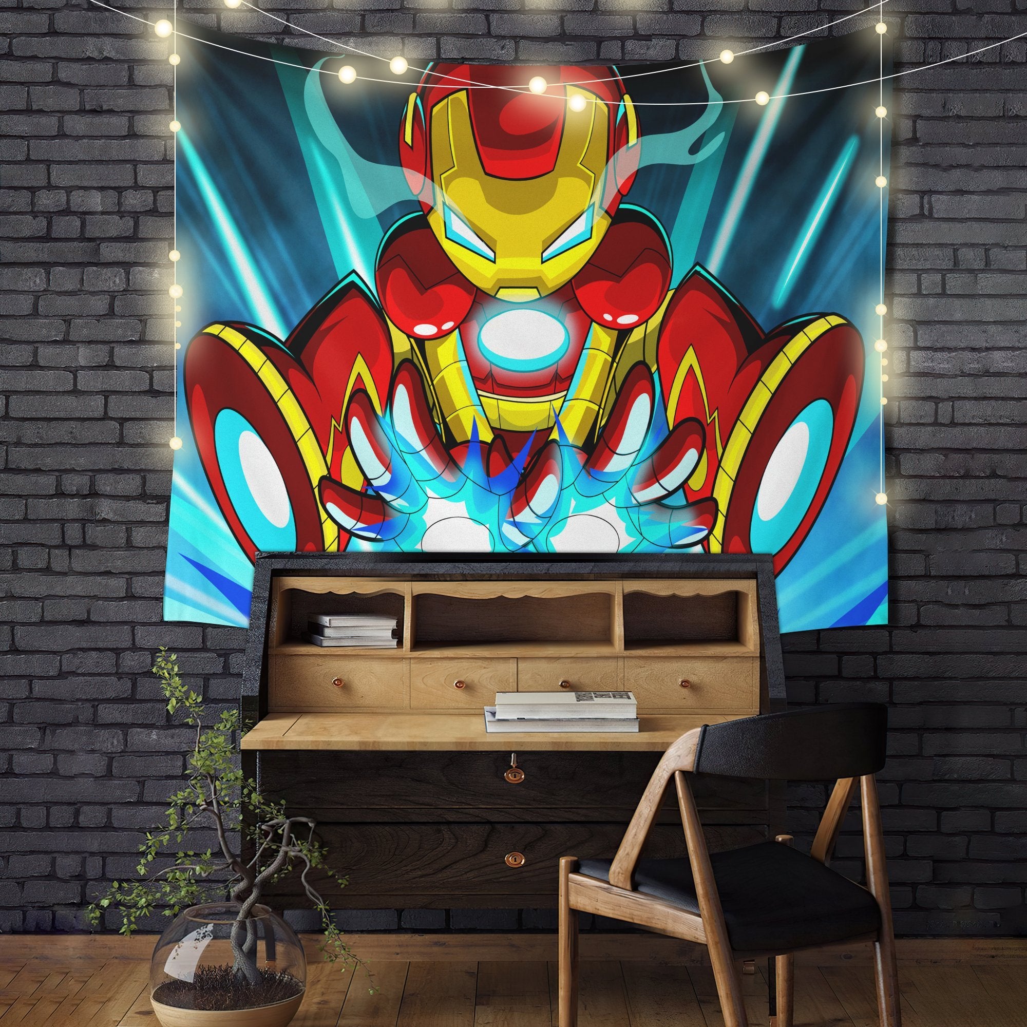 Iron Man Cartoon Digital Art Tapestry Room Decor