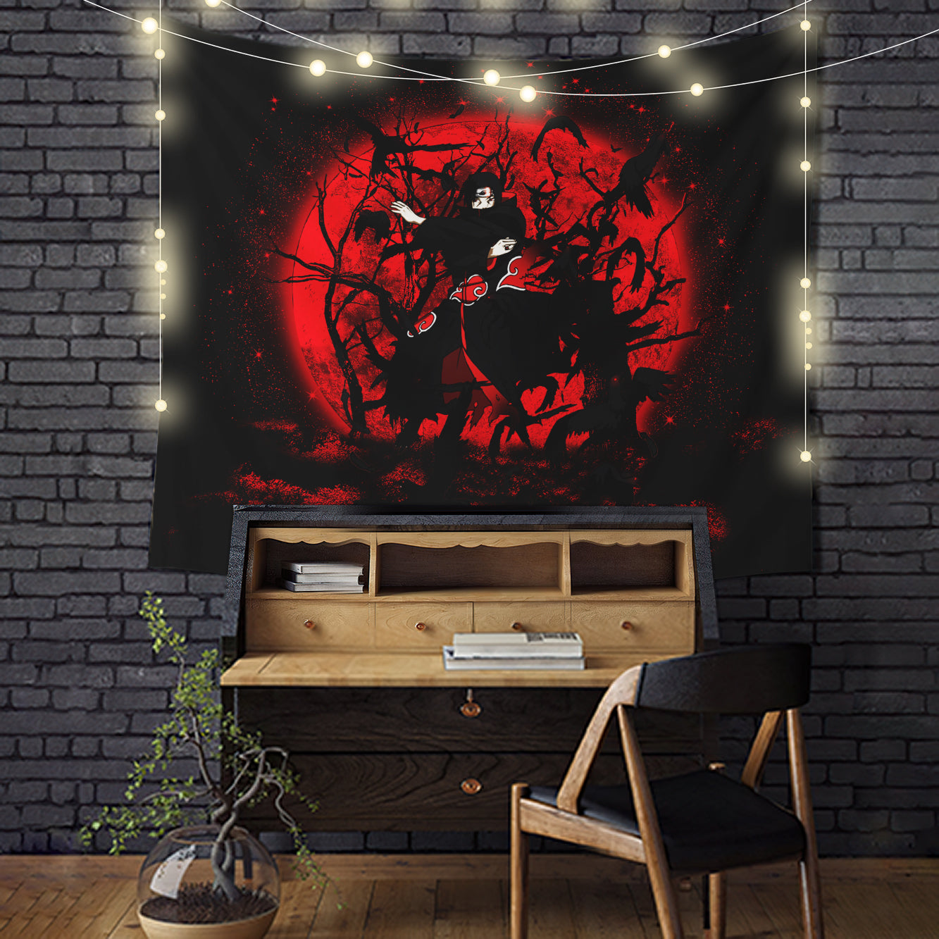 Itachi Moon Red Moonlight Tapestry Room Decor