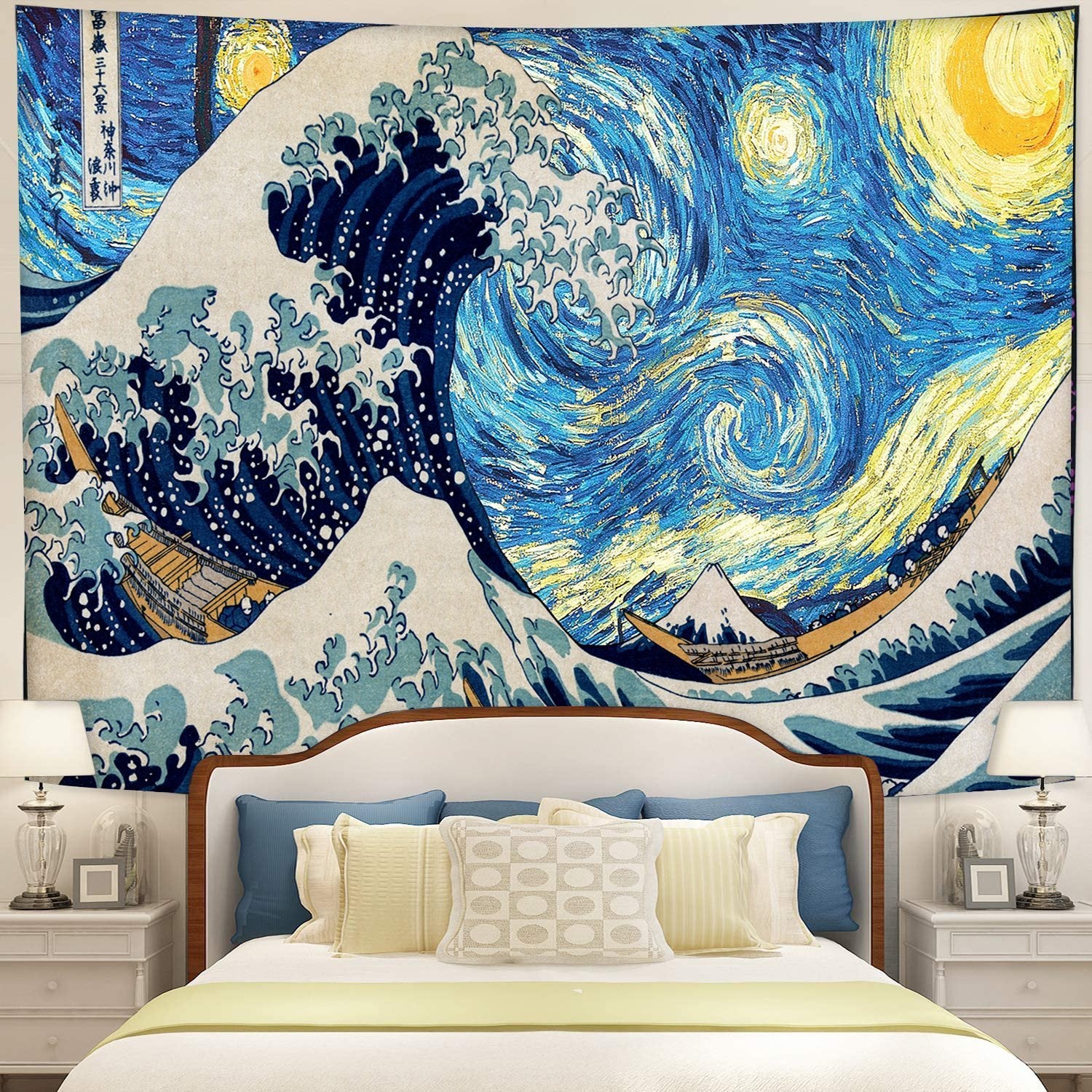 Japanese Wave The Starry Night Tapestry Room Decor