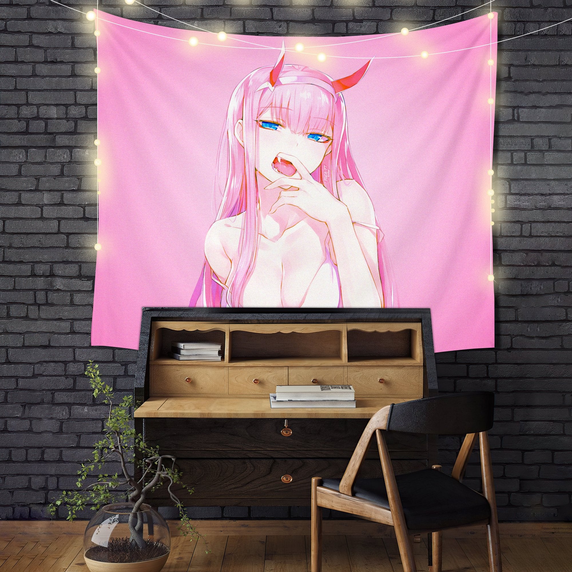 Zero Two Pink Anime Tapestry Room Decor