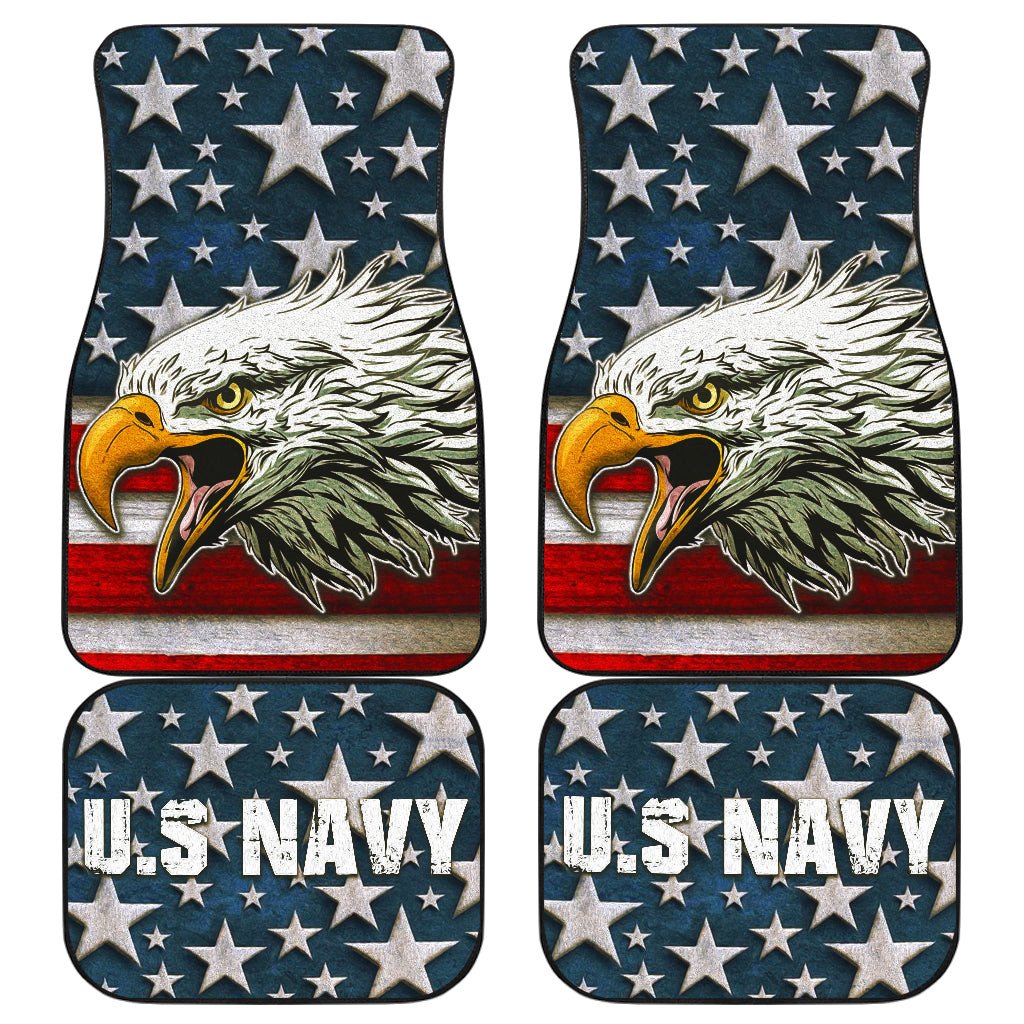 US Independence Day U.S Navy Eagle On American Flag Car Floor Mats Car Accessories