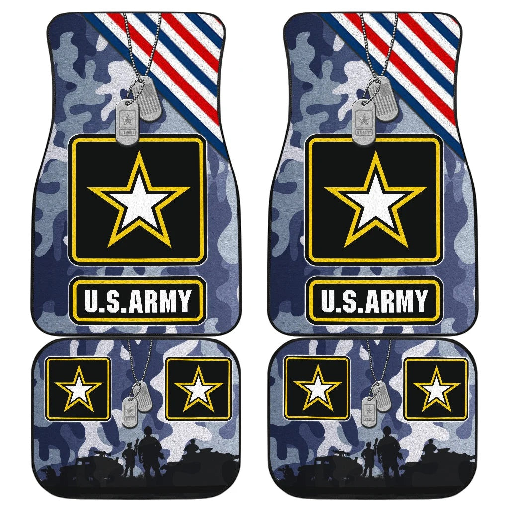 US Independence Day US Army Silhouette Star Car Floor Mats Car Accessories