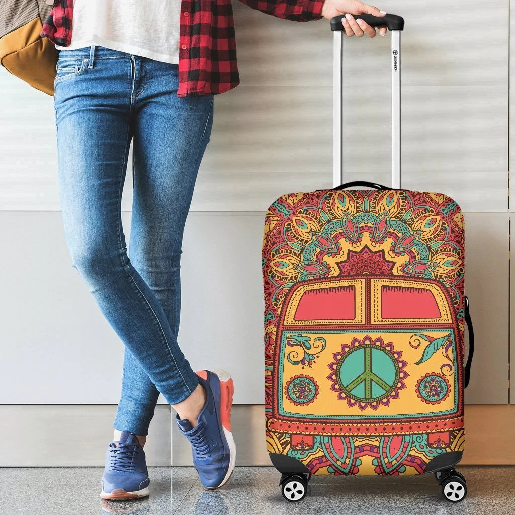 Hippie Van Mandala Luggage Cover Suitcase Protector