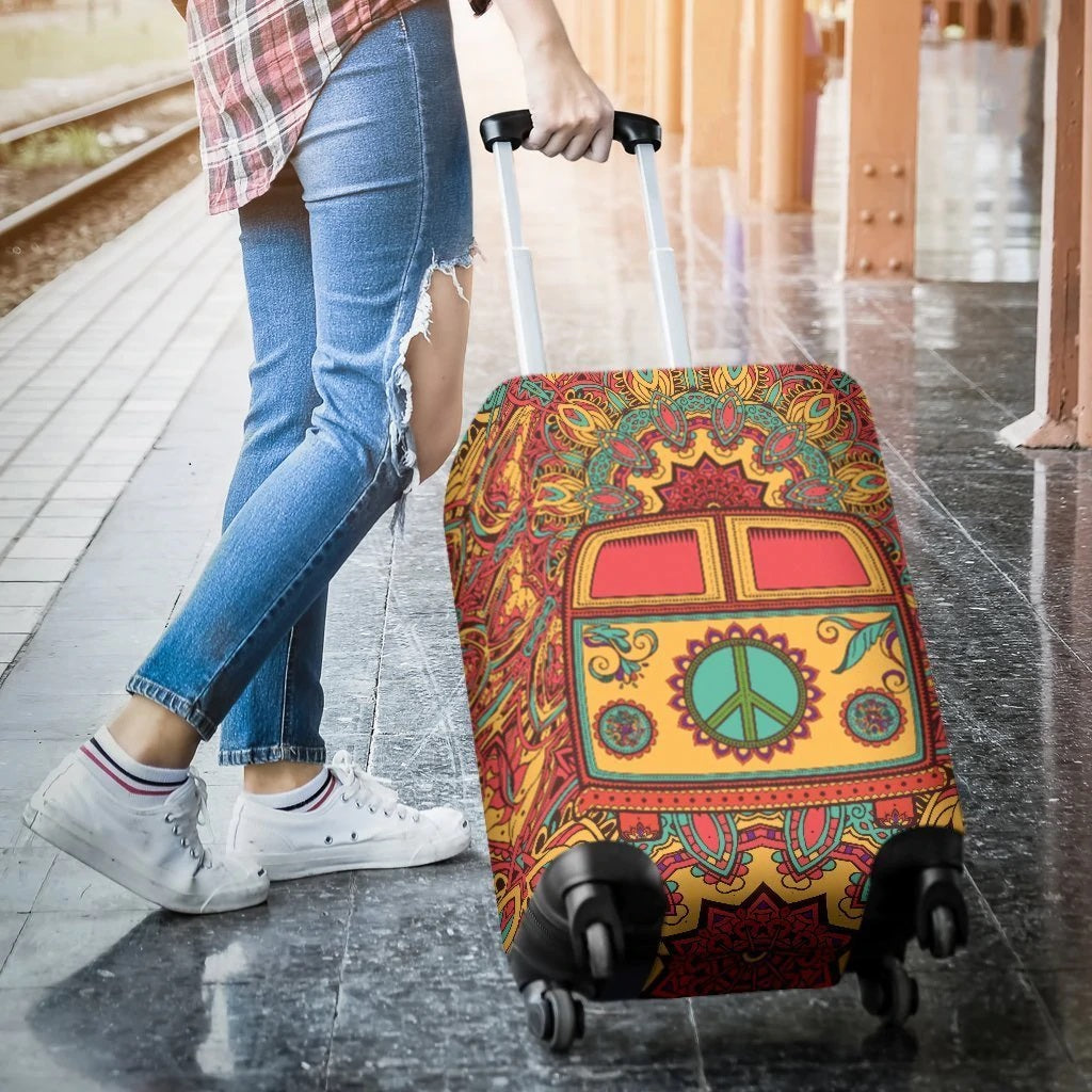Hippie Van Mandala Luggage Cover Suitcase Protector
