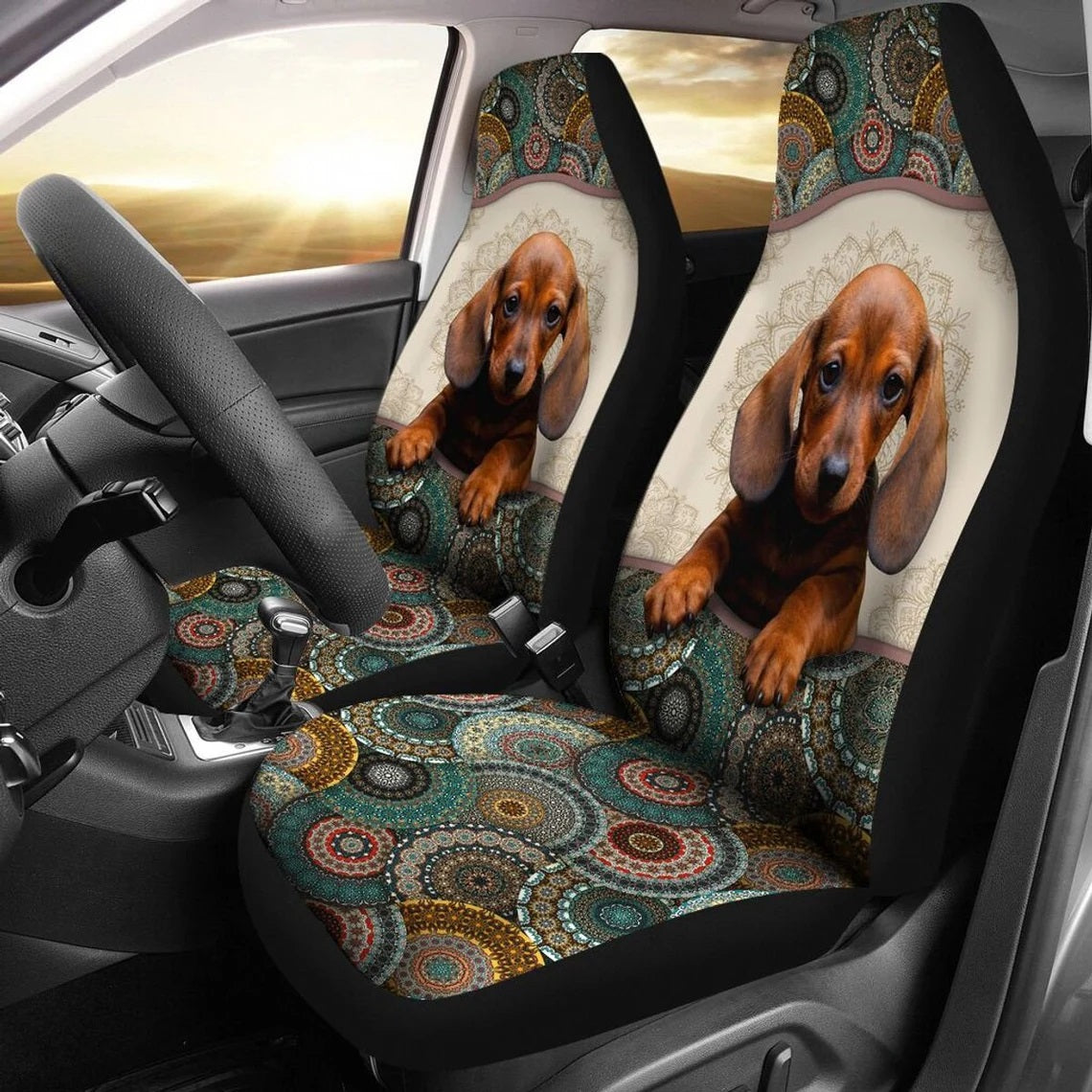 Dachshund Mandala Custom Car Seat Covers