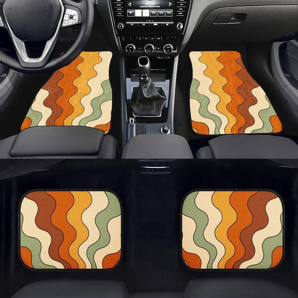 Retro Stripes Car Floor Mats Car Accessories