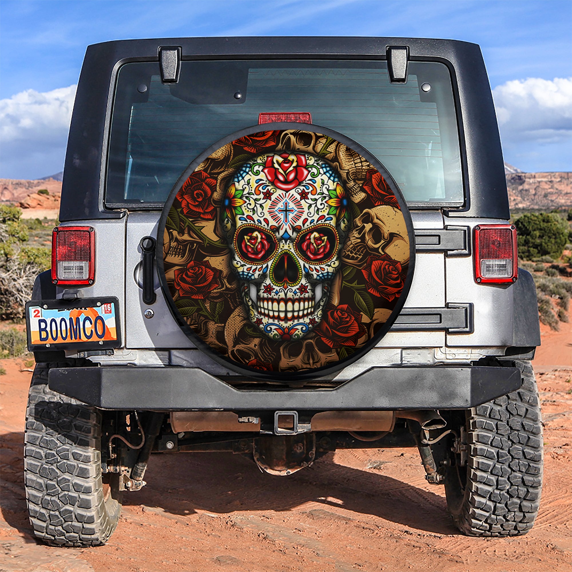 Skull Vintage Car Spare Tire Covers Gift For Campers Nearkii