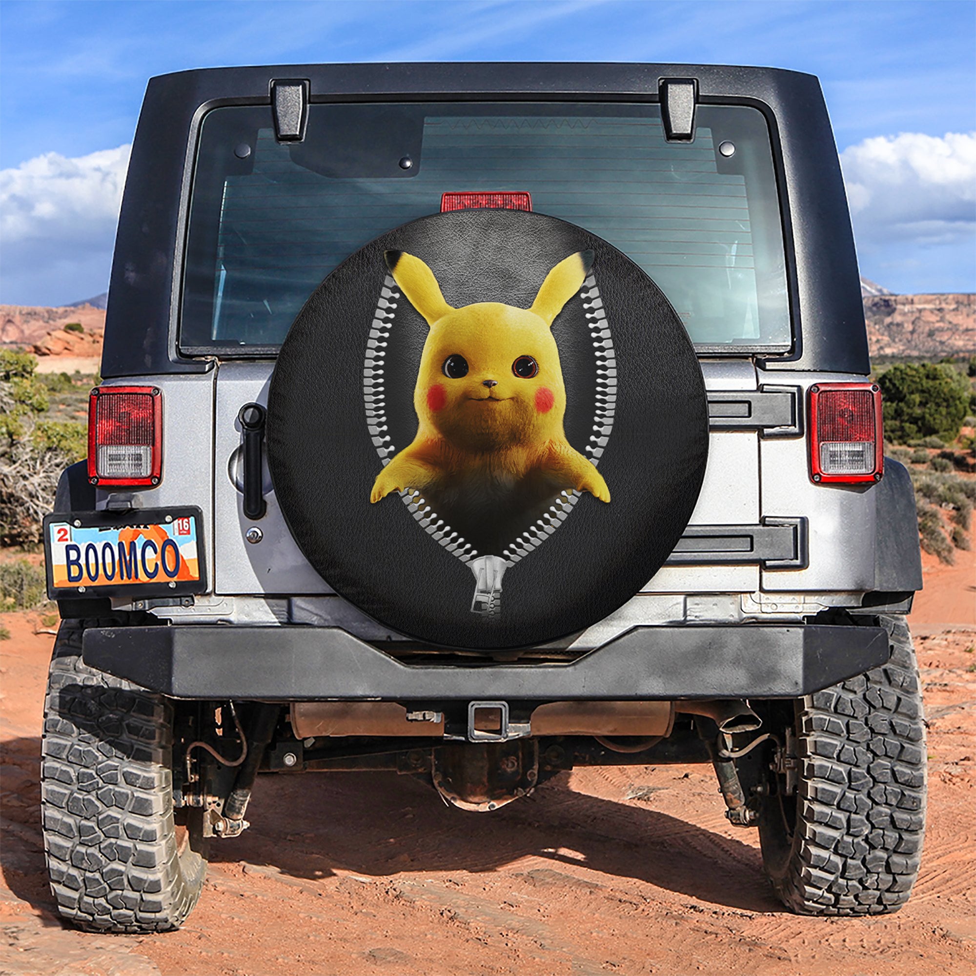Pikachu Pokemon Zipper Car Spare Tire Covers Gift For Campers Nearkii