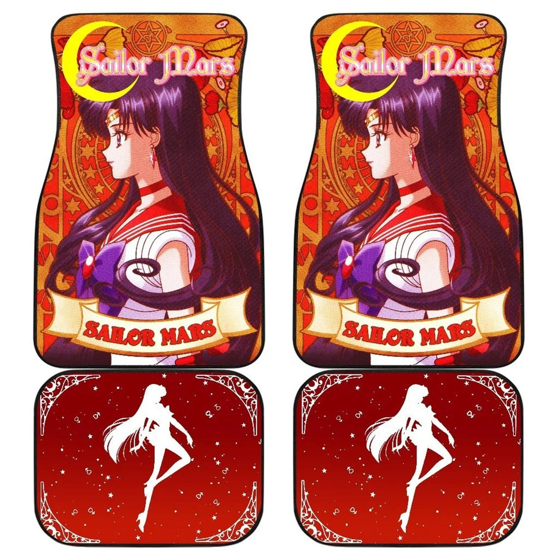 Sailor Mars Characters Sailor Moon Car Floor Mats Anime Car Accessories