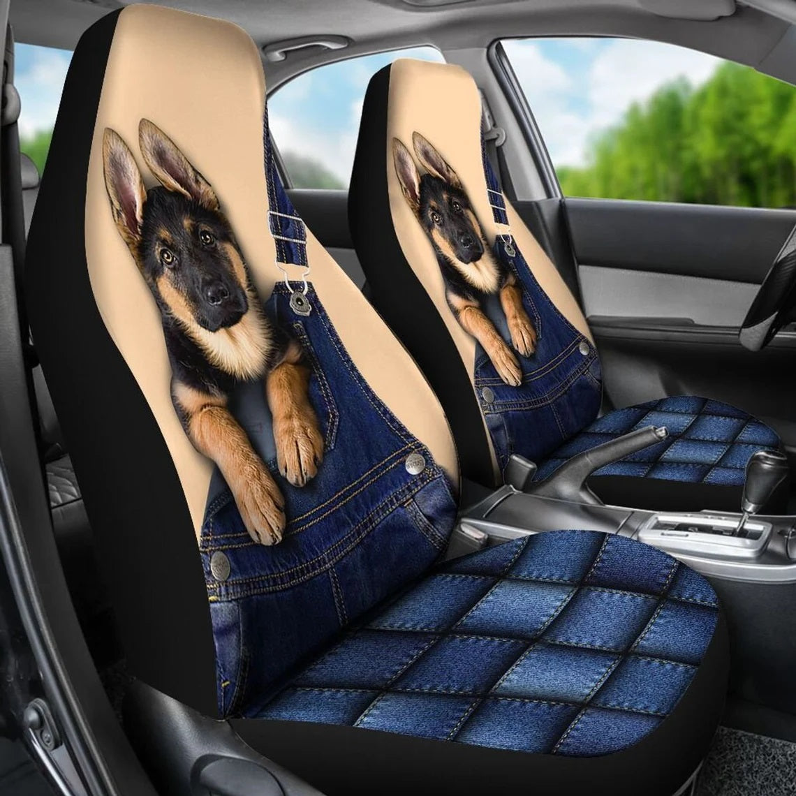 German Shepherd Cute Custom Car Seat Covers