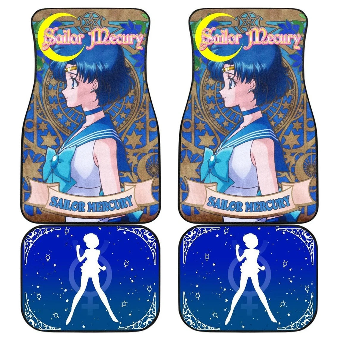 Sailor Mercury Characters Sailor Moon Car Floor Mats Anime Car Accessories