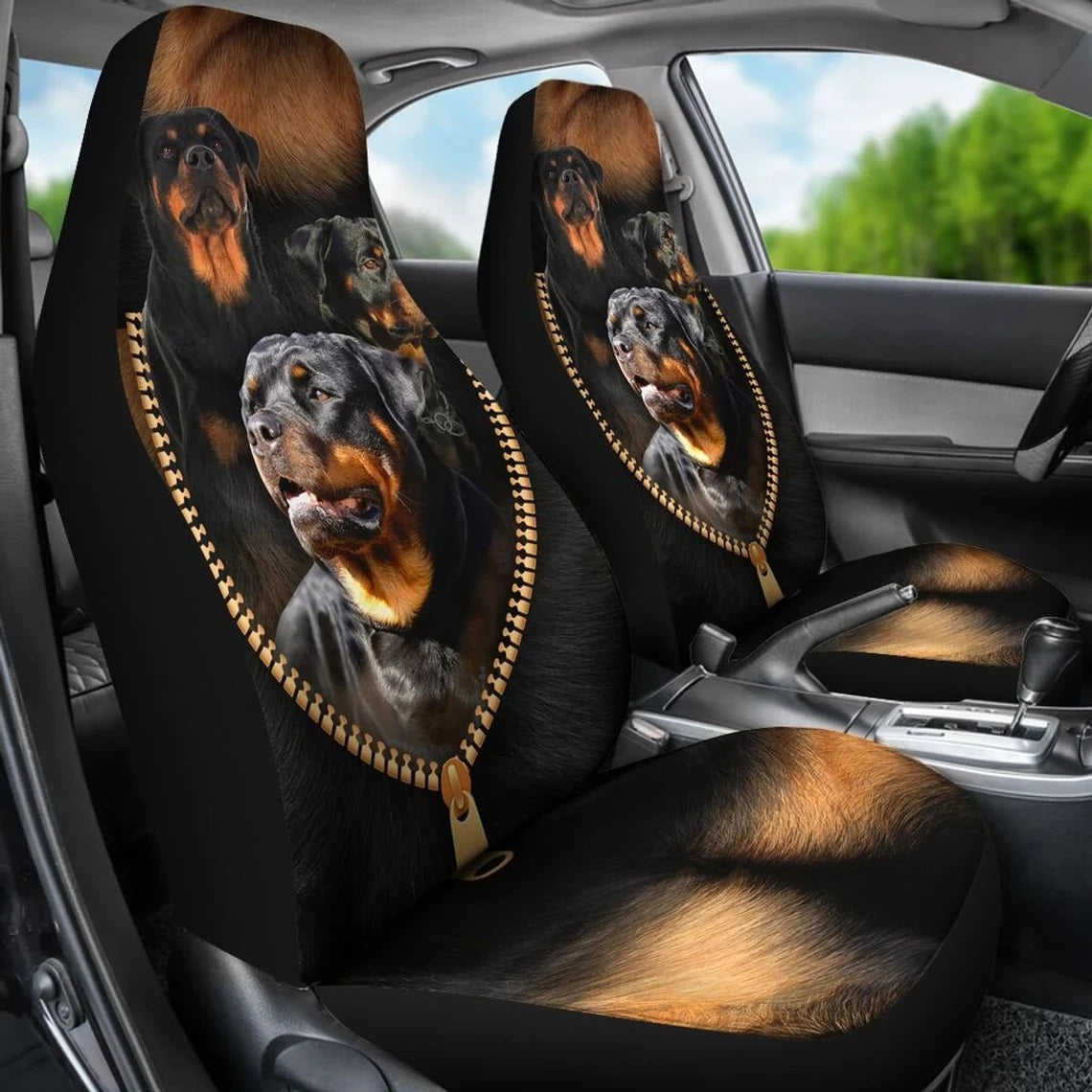 Rottweiler Cool Zipper Custom Car Seat Covers