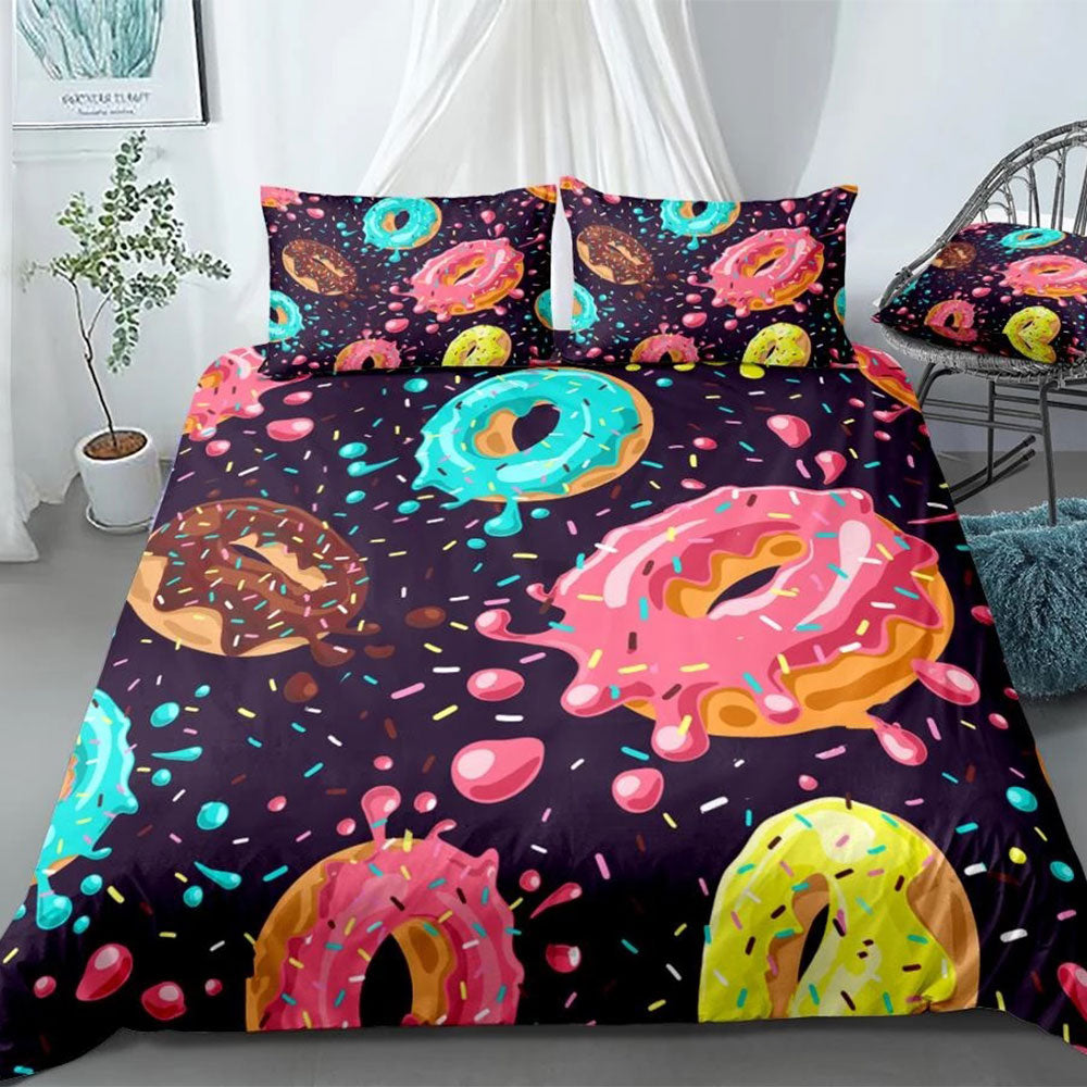 Donuts Duvet Bedding Set Duvet Cover And 2 Pillowcases