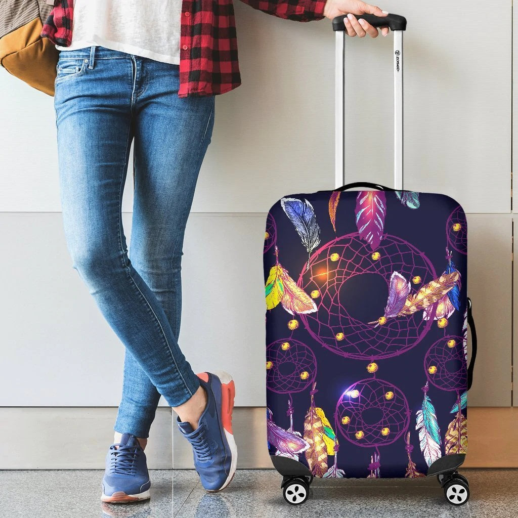 Dream Catcher Neon Luggage Cover Suitcase Protector