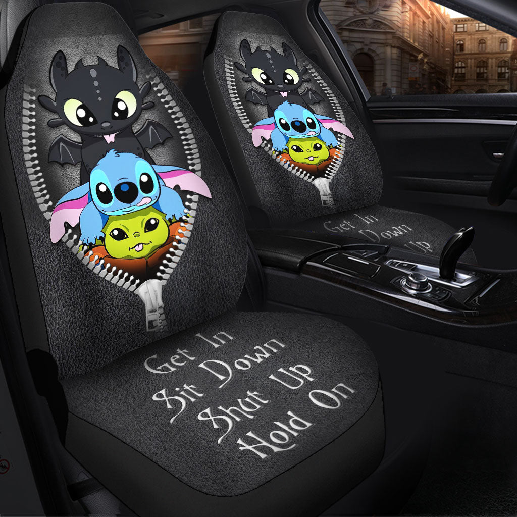 Get In Sit Down Shut Up Hold On Toothless Stitch Baby Yoda Car Seat Covers