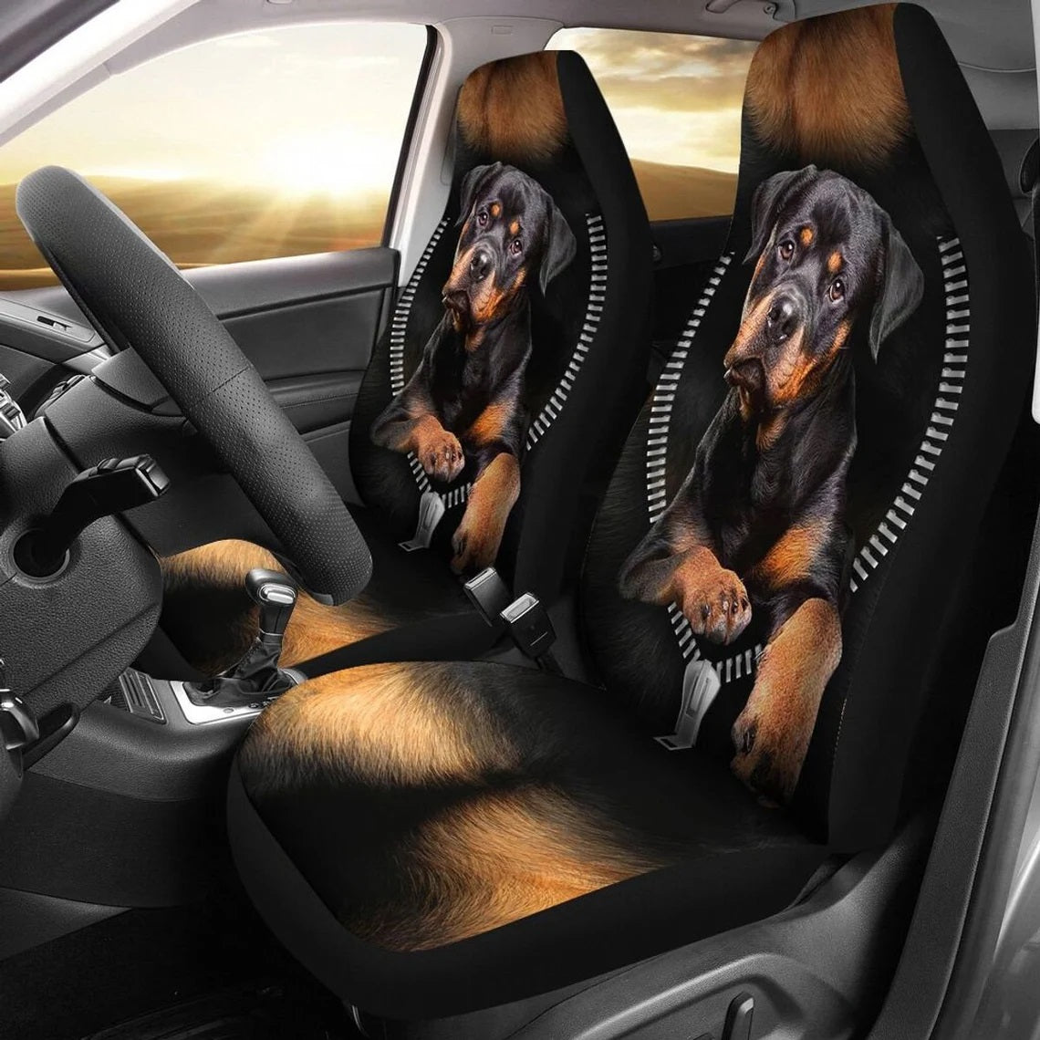 Rottweiler Zipper Custom Car Seat Covers