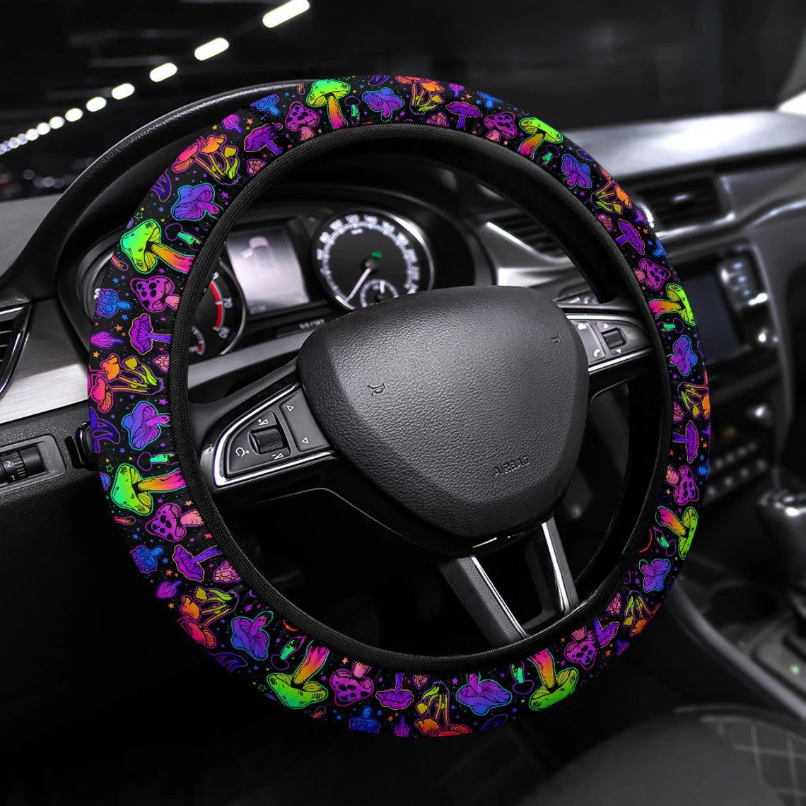 Magic Mushroom Glow Car Steering Wheel Cover