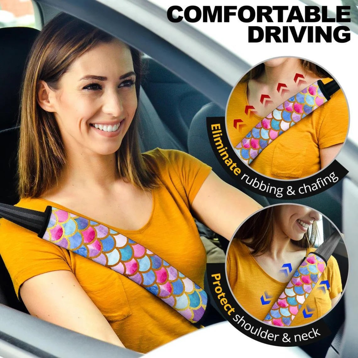Mermaid Car Seat Belt Cover Custom Car Accessories