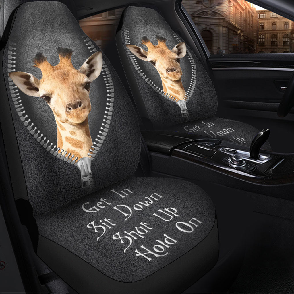 Giraffe Get In Sit Down Shut Up Hold On Zipper Car Seat Covers