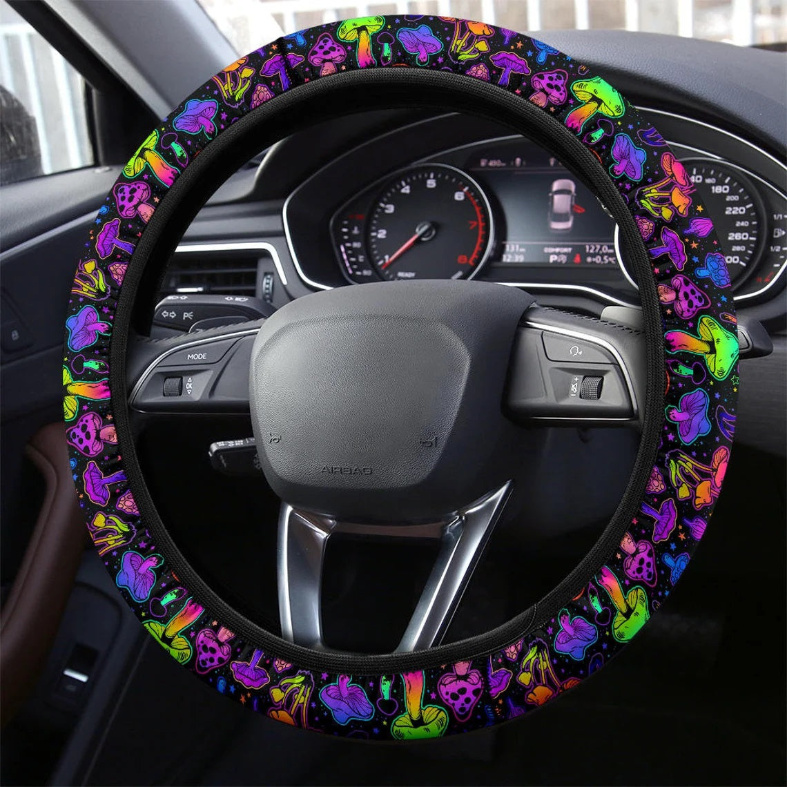 Magic Mushroom Glow Car Steering Wheel Cover