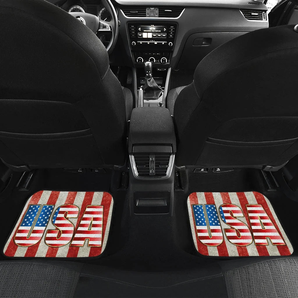 US Independence Day Bald Eagle Breaking Though US Flag Car Floor Mats Car Accessories