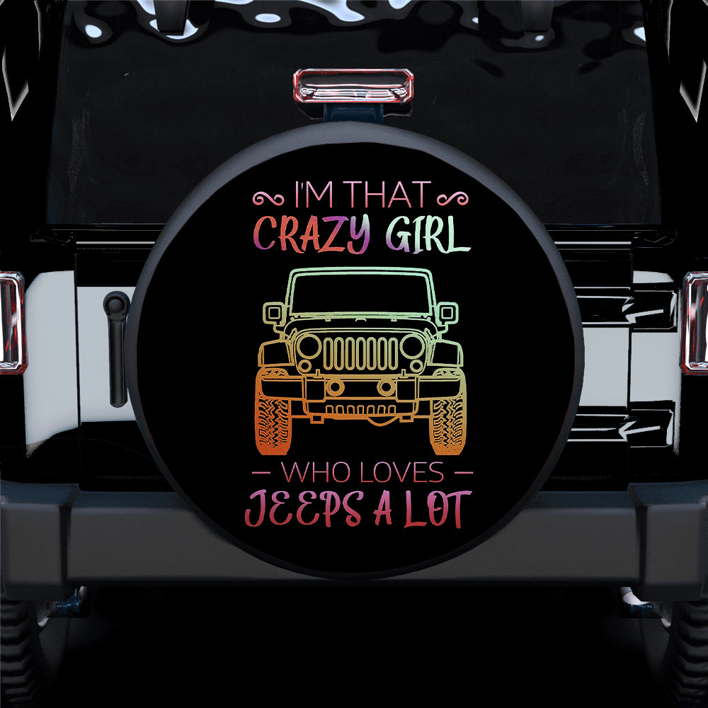 Crazy Girl Love Jeep Car Spare Tire Covers Gift For Campers Nearkii