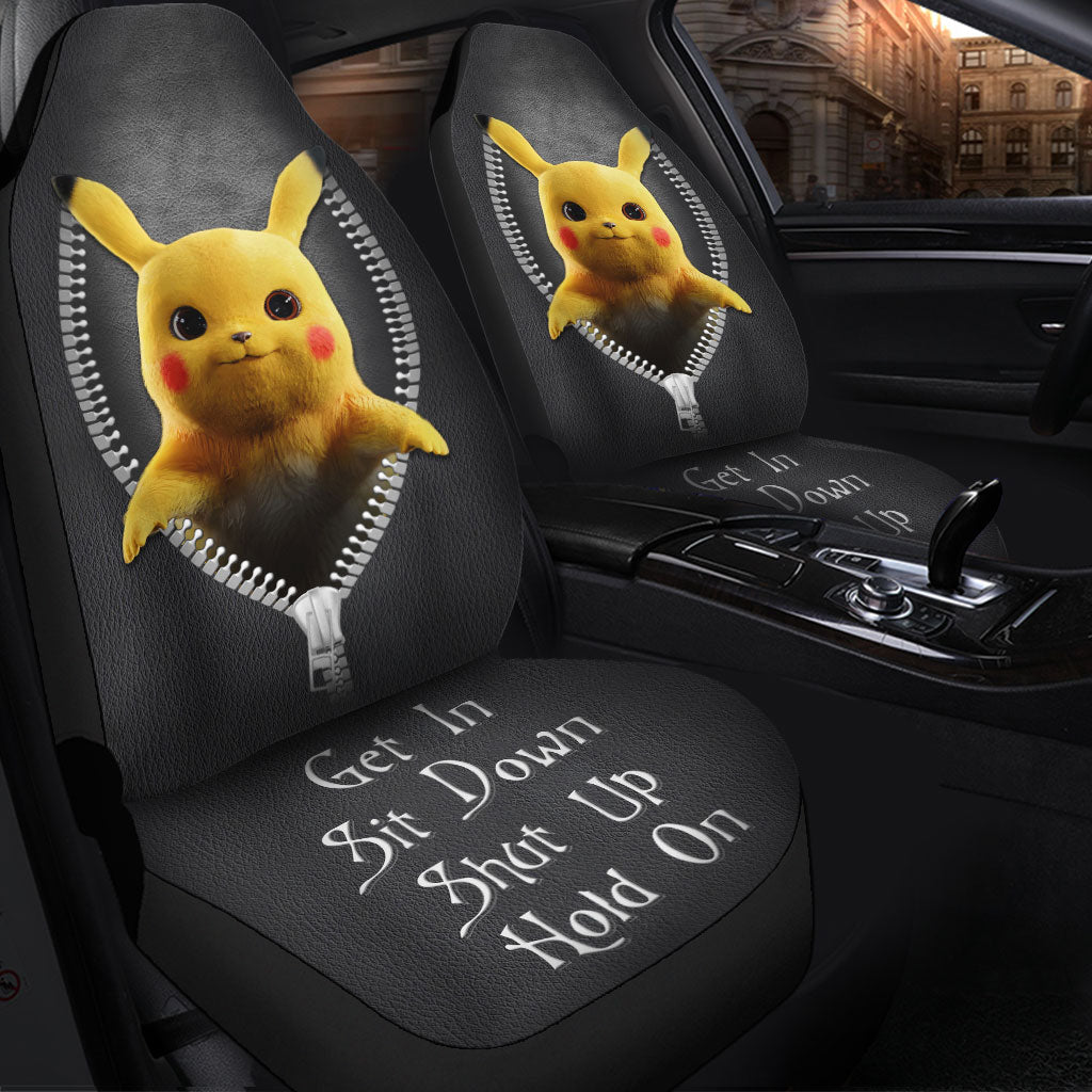 Pikachu Get In Shit Down Shut Up Hold On Zipper Car Seat Covers