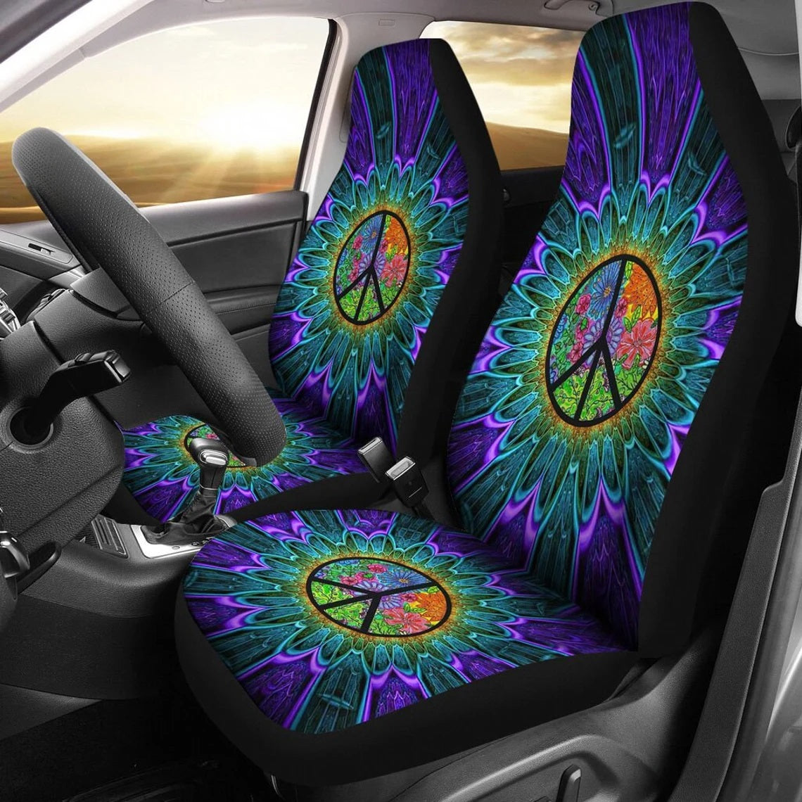 Hippie Peace Sign Car Seat Covers