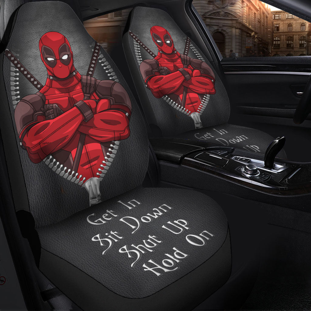 Deadpool Get In Sit Down Shut Up And Hold On Car Zipper Car Seat Covers Nearkii