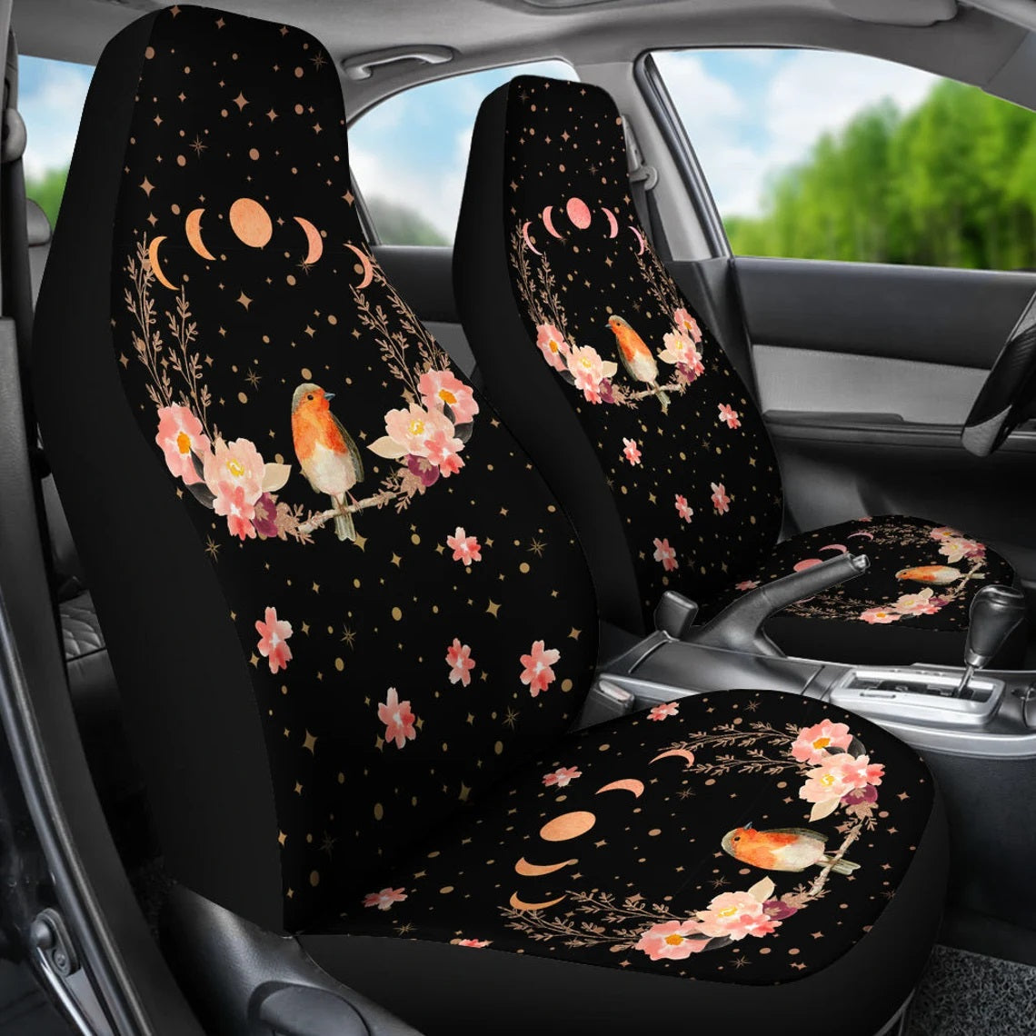 Peach Floral Songbird Car Seat Covers