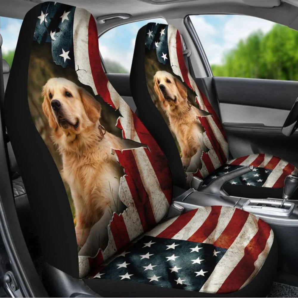 Golden Retriever Flag Car Seat Covers