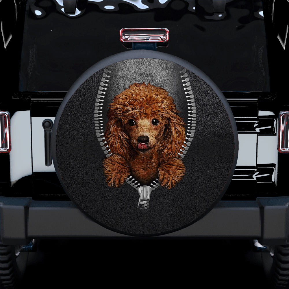 Cute Poodle Zipper Car Spare Tire Covers Gift For Campers Nearkii
