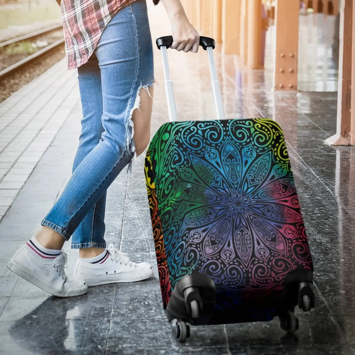 Mandala Luggage Cover Suitcase Protector