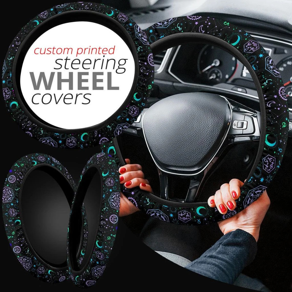 Zodiac Art Car Steering Wheel Cover