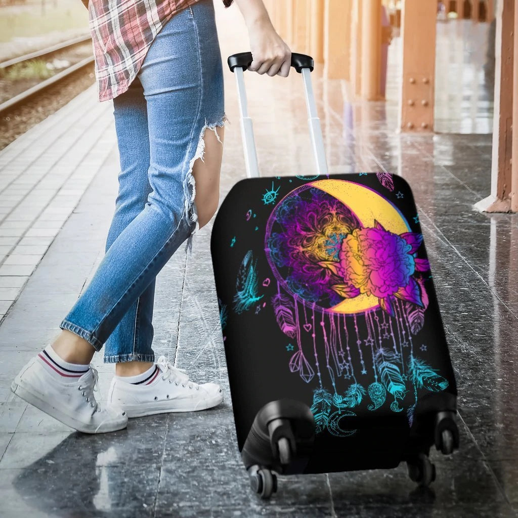 Sun Moon Mandala Rainbow Luggage Cover Suitcase Protector