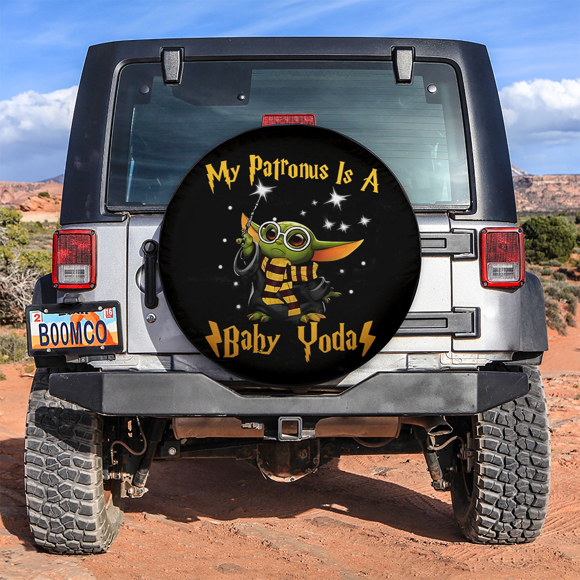 My Patronus Is A Baby Yoda Car Car Spare Tire Covers Gift For Campers Nearkii